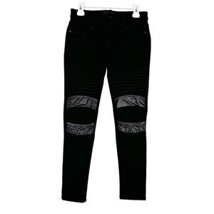 James Jeans Moto Skinny Jeans Womens Size 28 Black Ponte
